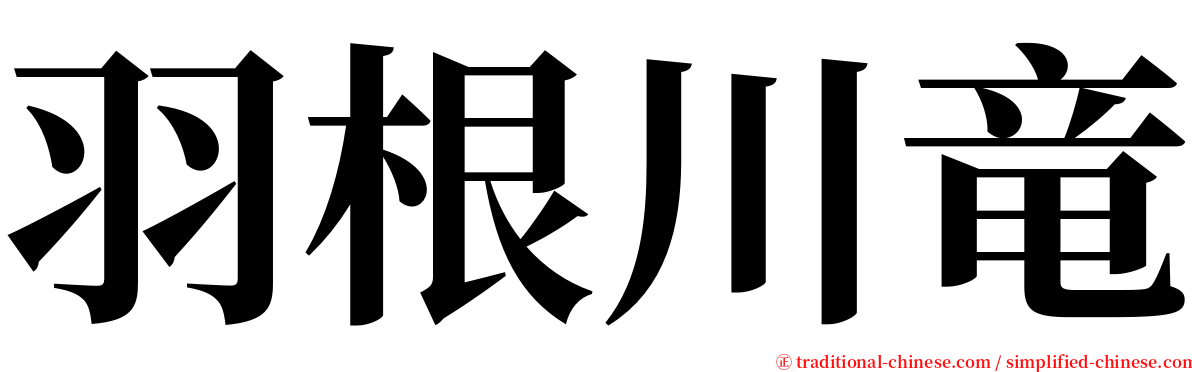 羽根川竜 serif font