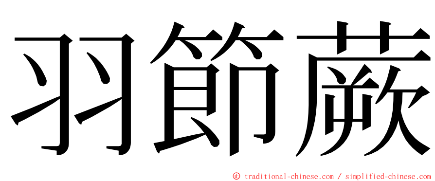 羽節蕨 ming font