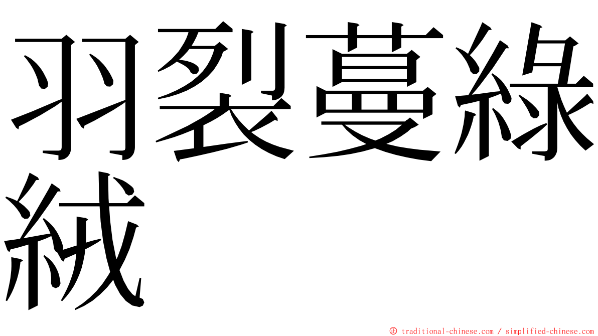 羽裂蔓綠絨 ming font