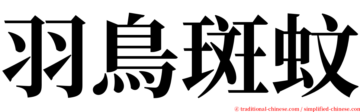 羽鳥斑蚊 serif font