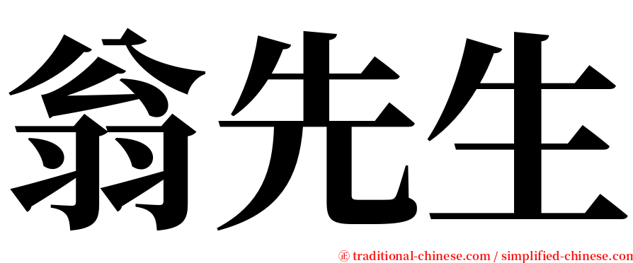 翁先生 serif font