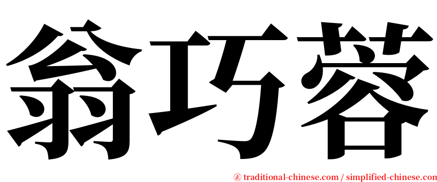 翁巧蓉 serif font