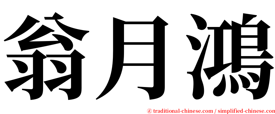 翁月鴻 serif font