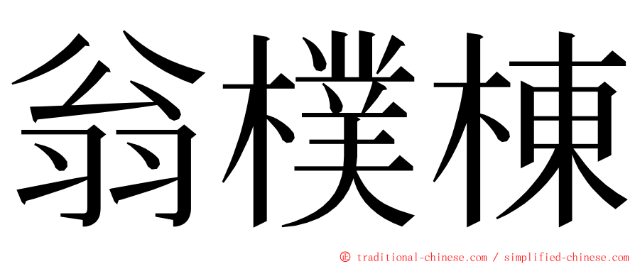 翁樸棟 ming font