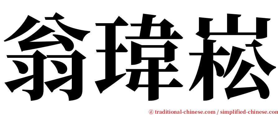 翁瑋崧 serif font