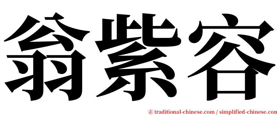 翁紫容 serif font