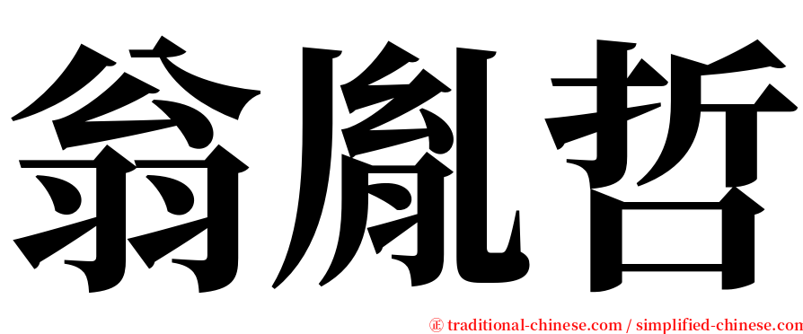 翁胤哲 serif font