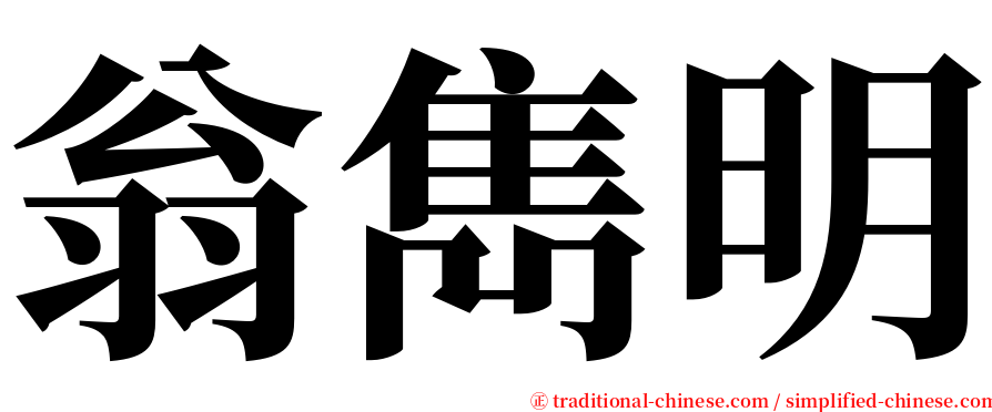 翁雋明 serif font