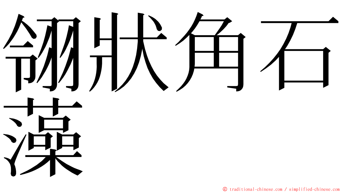 翎狀角石藻 ming font