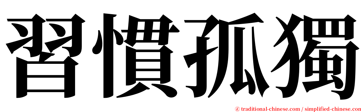 習慣孤獨 serif font