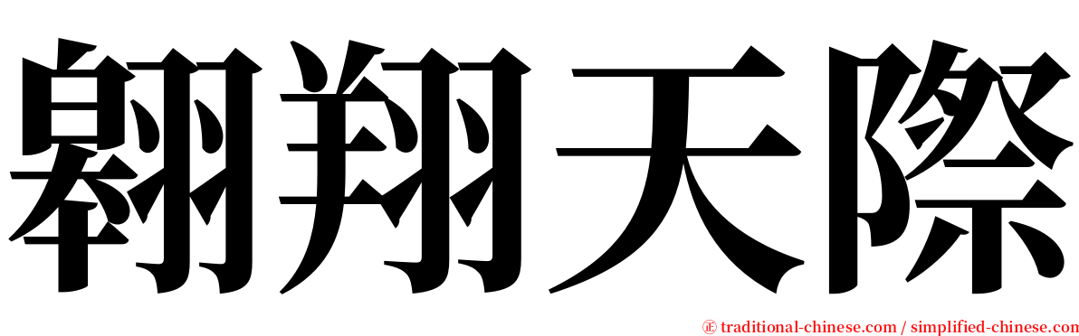 翱翔天際 serif font