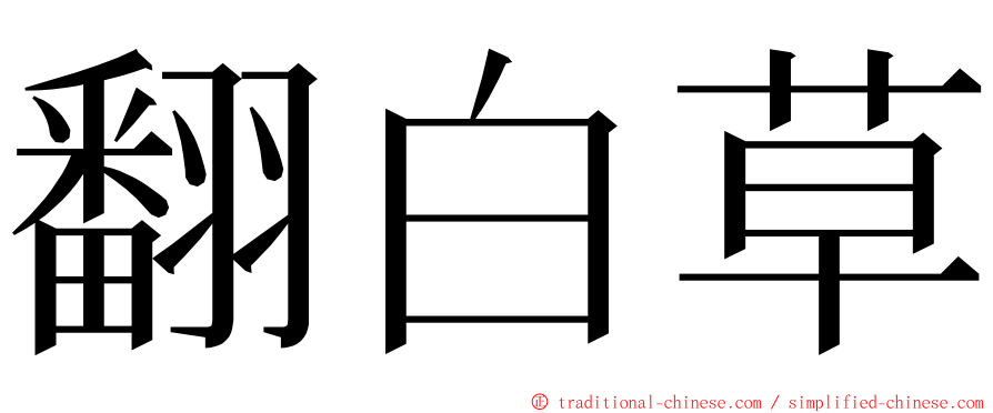 翻白草 ming font