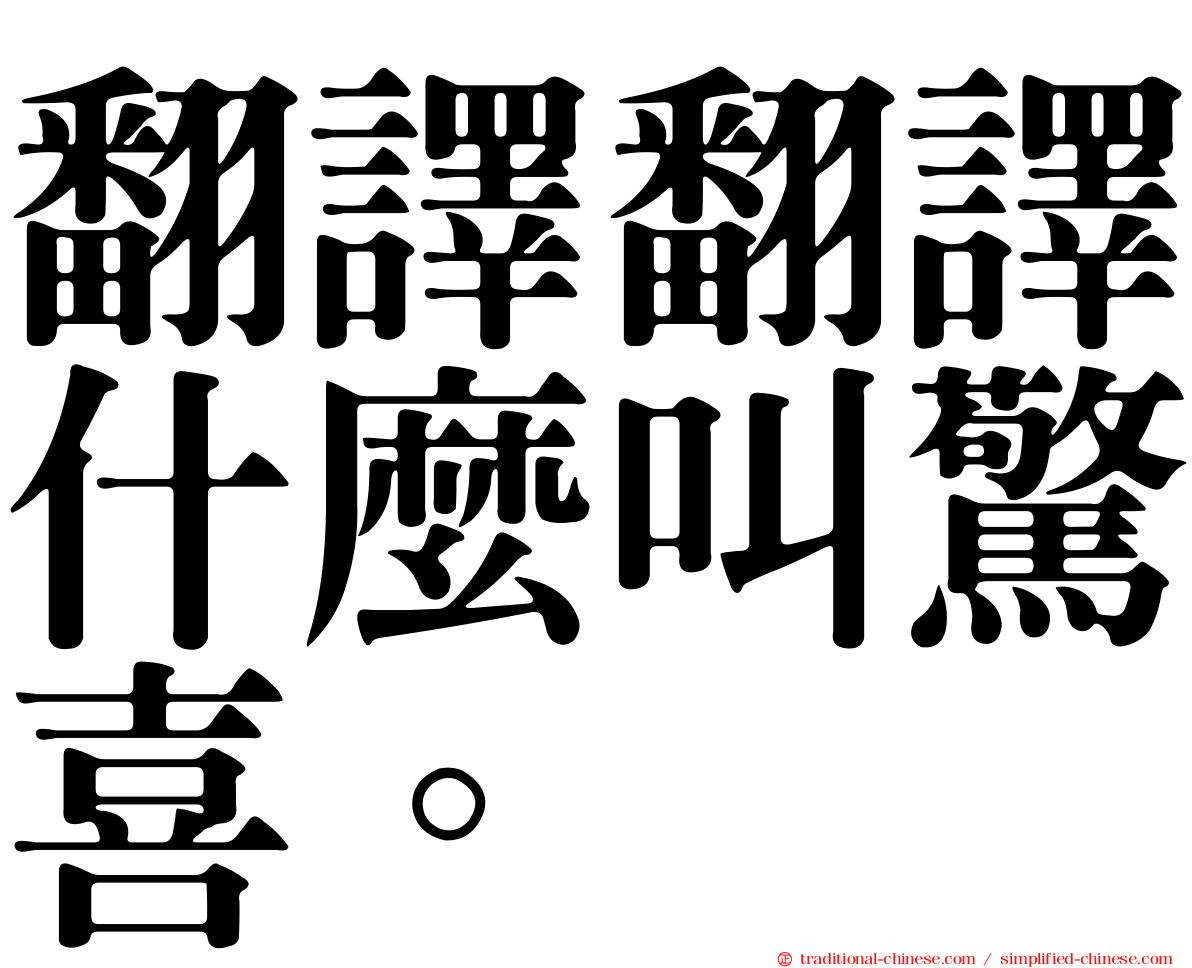 翻譯翻譯什麼叫驚喜。
