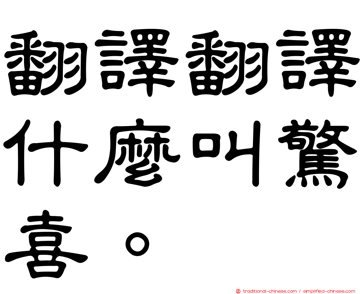 翻譯翻譯什麼叫驚喜。