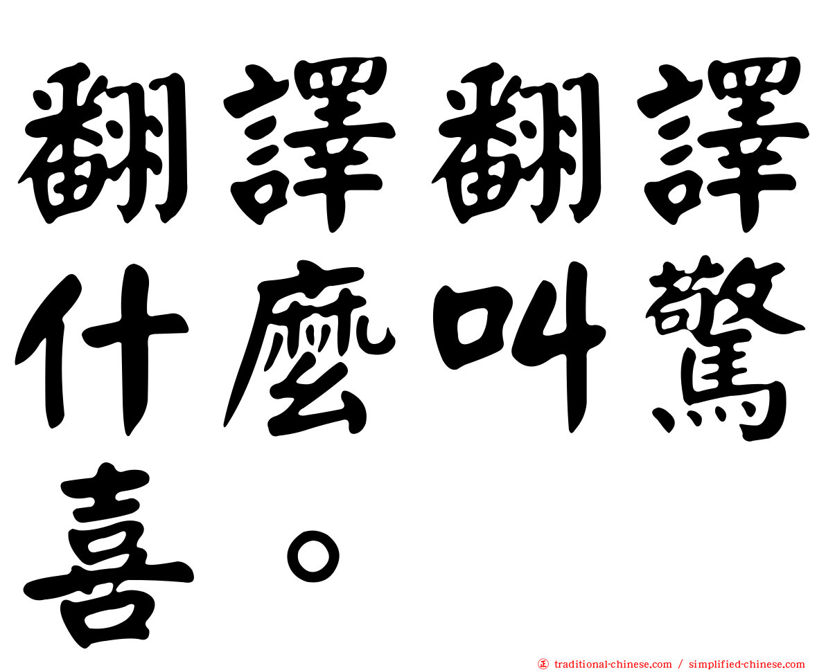 翻譯翻譯什麼叫驚喜。