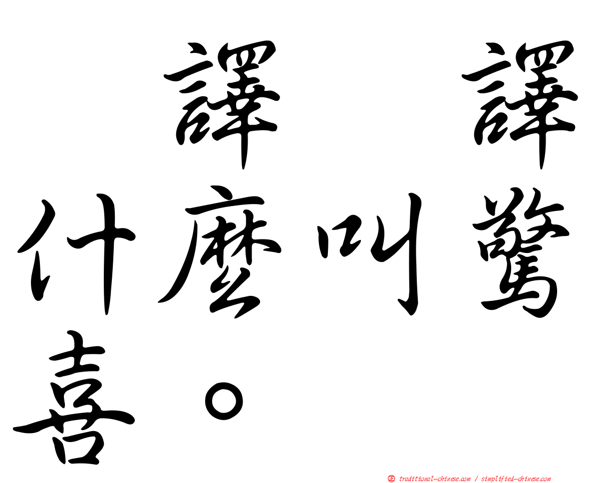 翻譯翻譯什麼叫驚喜。