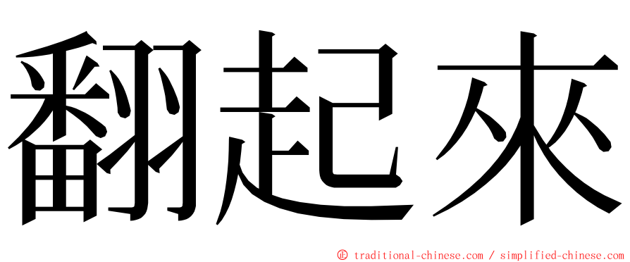 翻起來 ming font