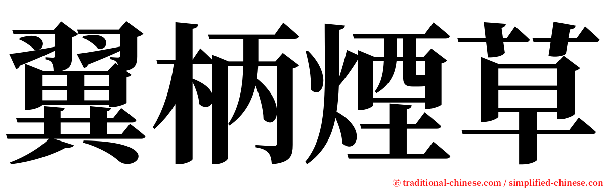 翼柄煙草 serif font