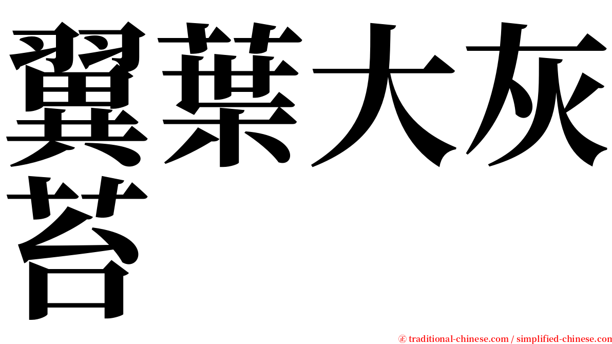 翼葉大灰苔 serif font