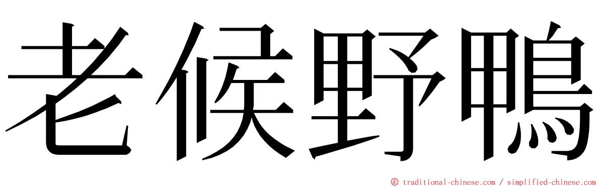 老候野鴨 ming font