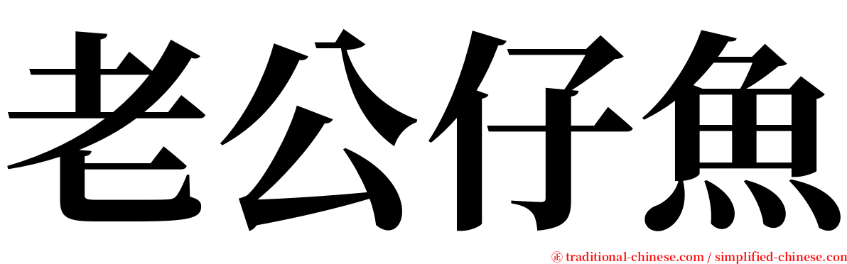 老公仔魚 serif font