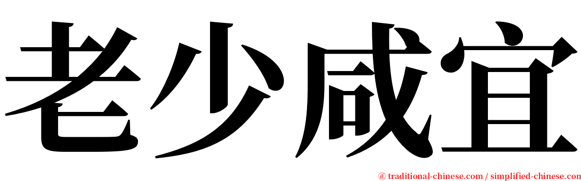 老少咸宜 serif font