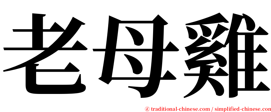 老母雞 serif font