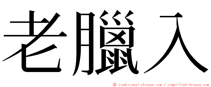 老臘入 ming font