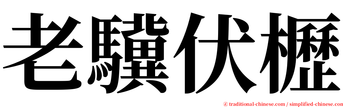 老驥伏櫪 serif font