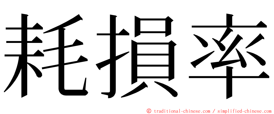 耗損率 ming font