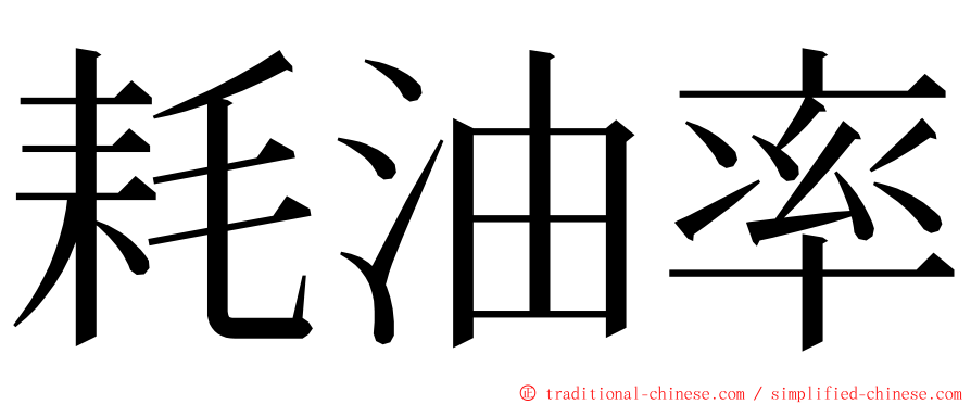 耗油率 ming font