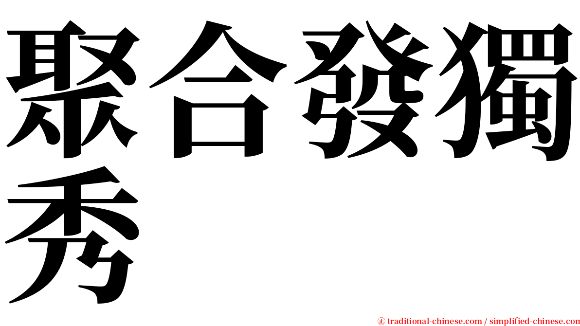 聚合發獨秀 serif font