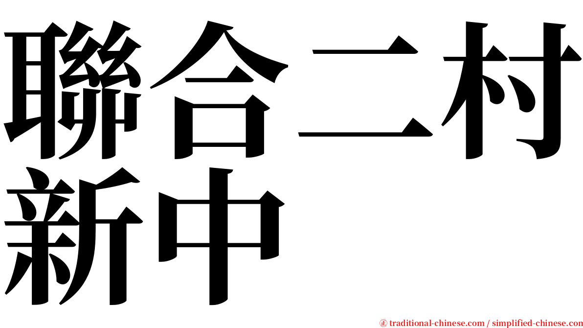 聯合二村新中 serif font