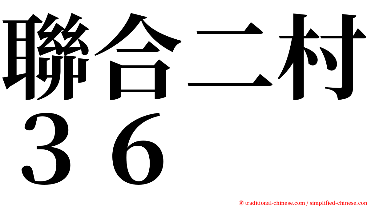 聯合二村３６ serif font