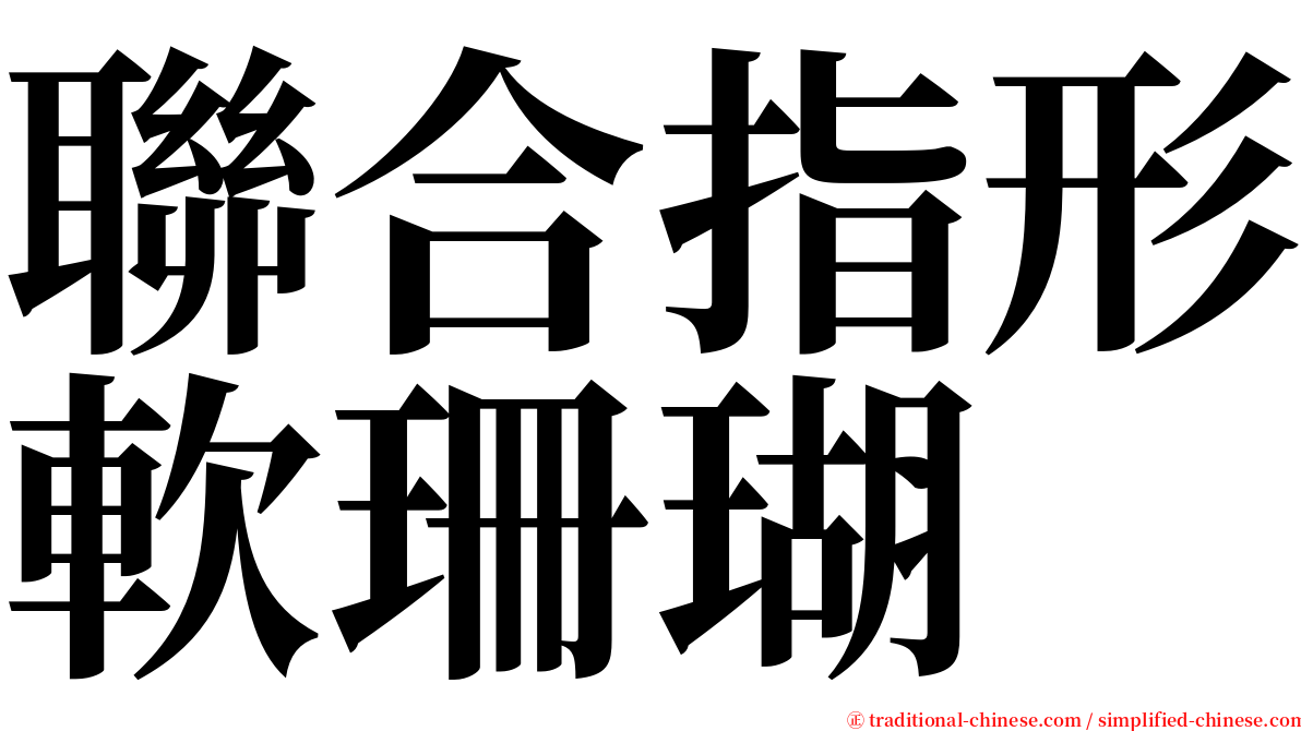 聯合指形軟珊瑚 serif font