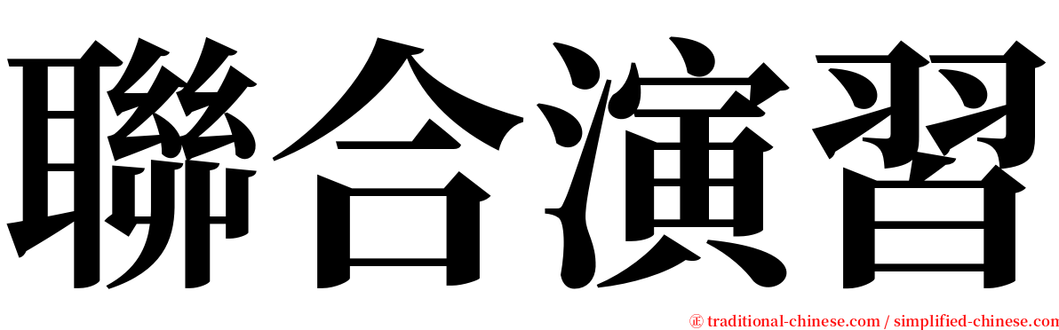 聯合演習 serif font