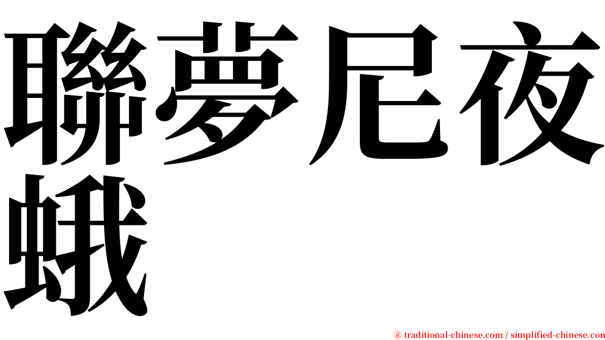 聯夢尼夜蛾 serif font