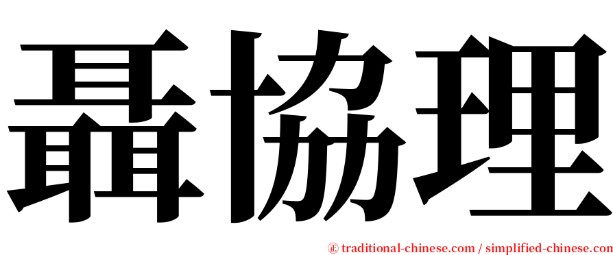 聶協理 serif font