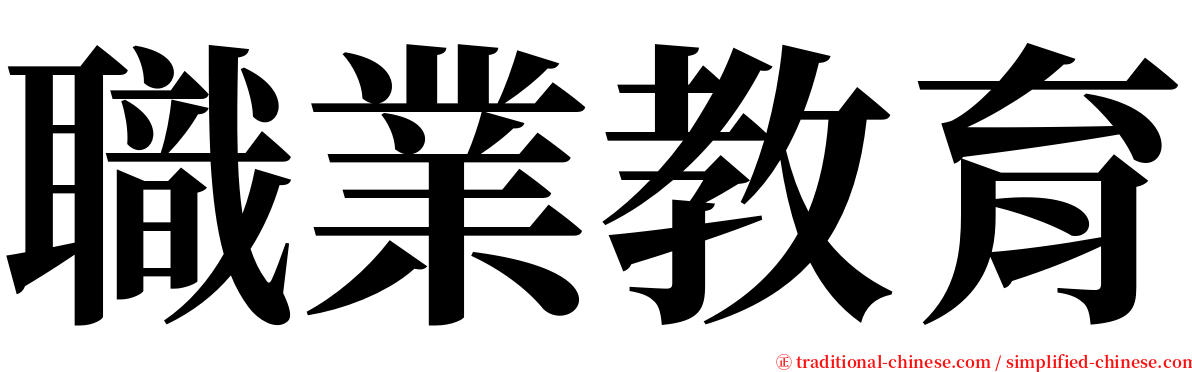 職業教育 serif font