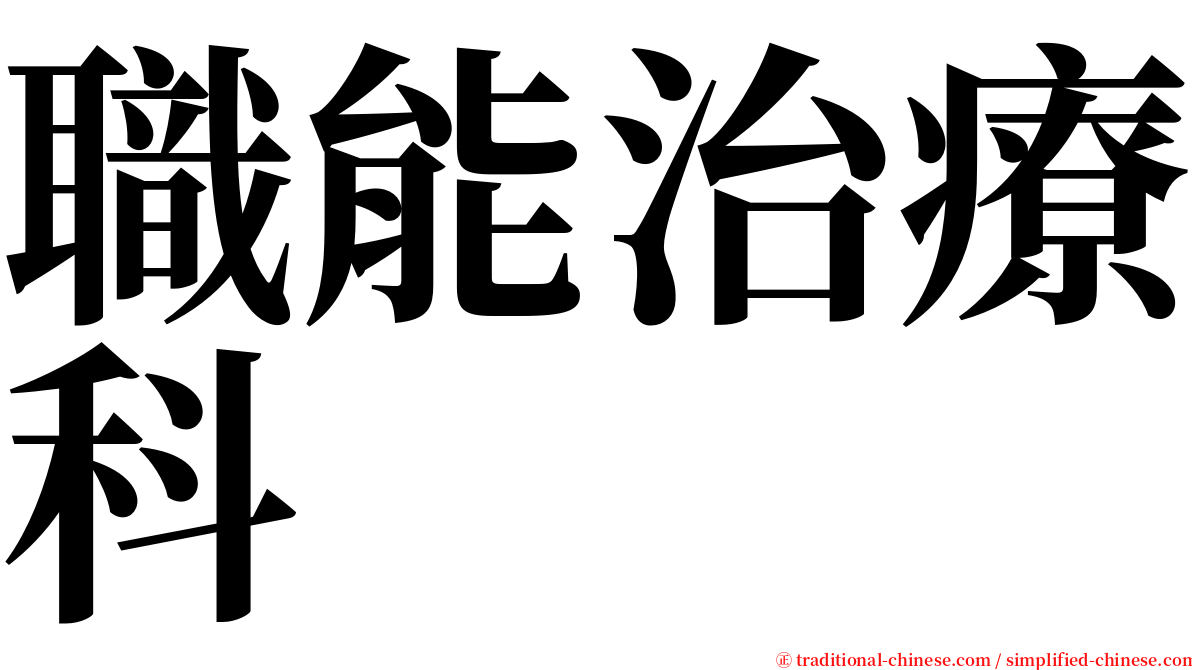 職能治療科 serif font