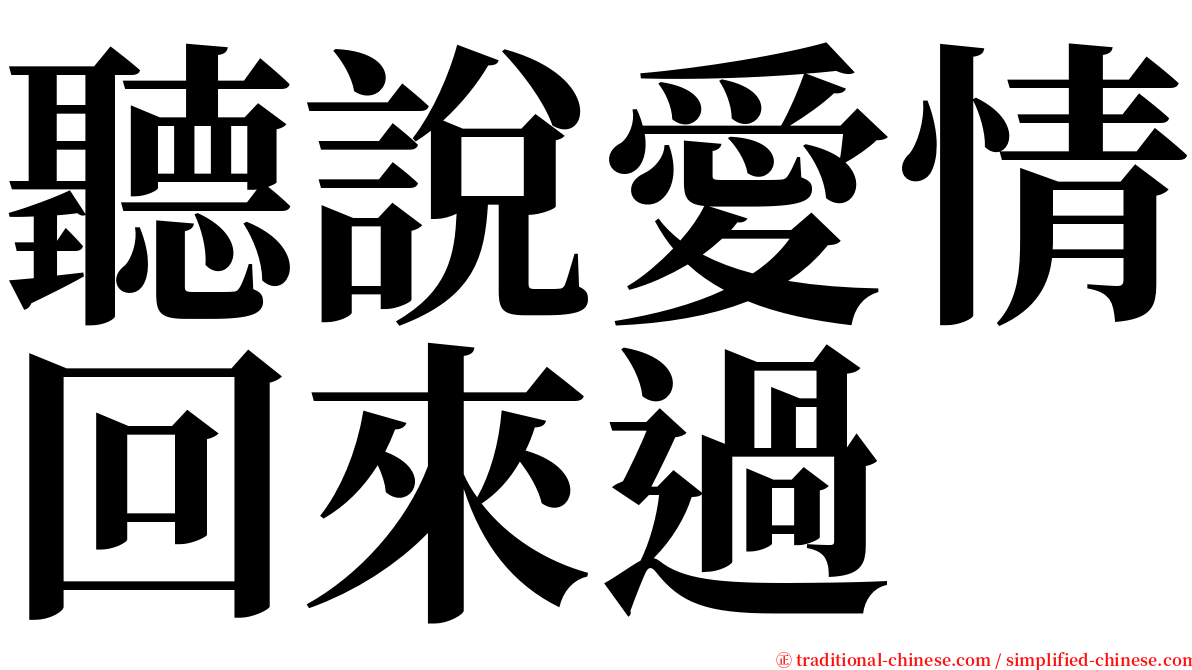 聽說愛情回來過 serif font