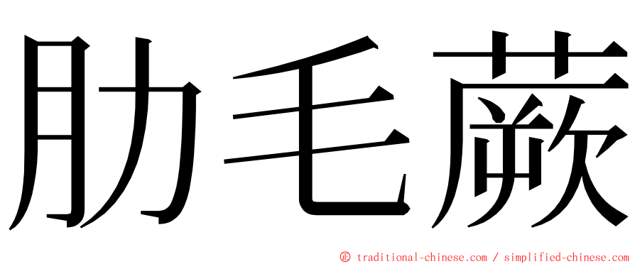 肋毛蕨 ming font