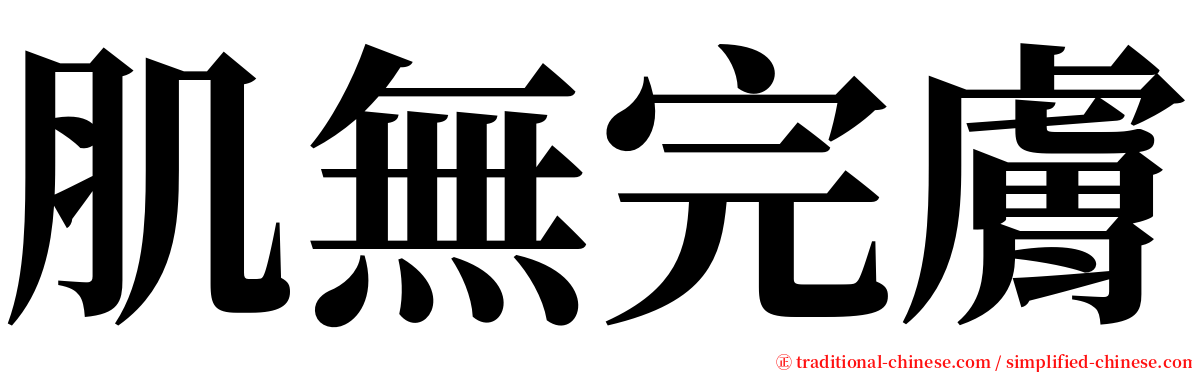 肌無完膚 serif font