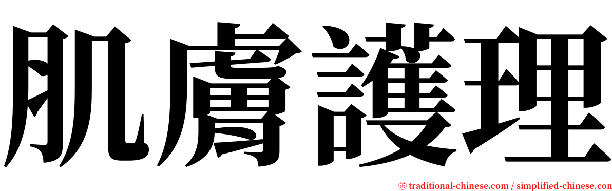 肌膚護理 serif font