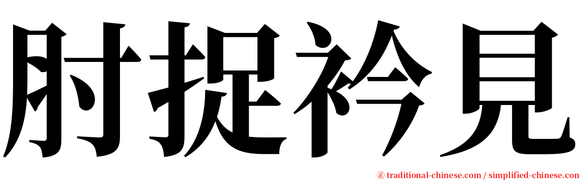 肘捉衿見 serif font