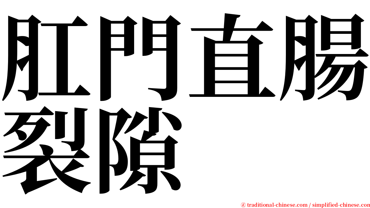 肛門直腸裂隙 serif font