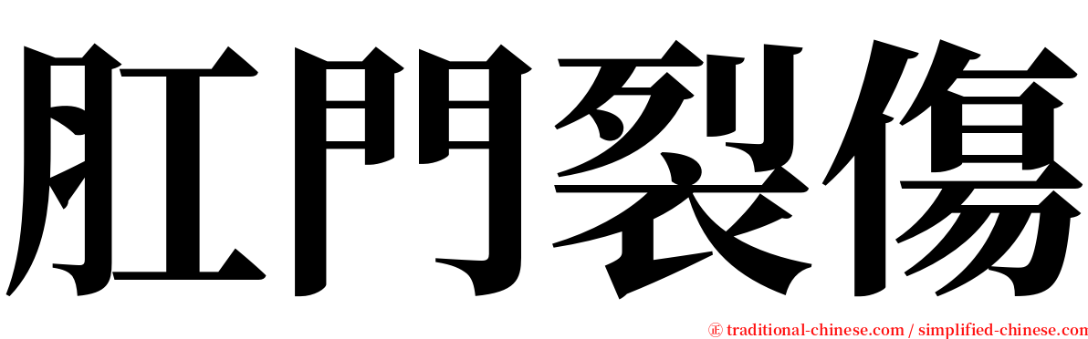 肛門裂傷 serif font