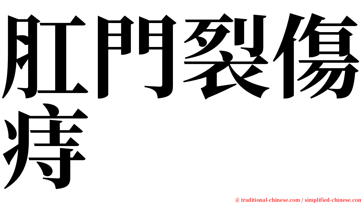 肛門裂傷痔 serif font