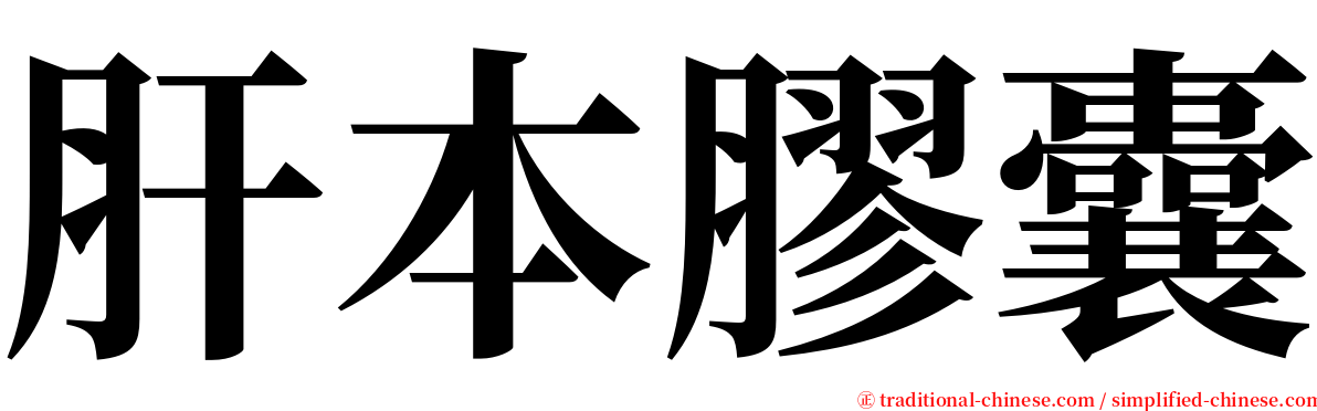 肝本膠囊 serif font