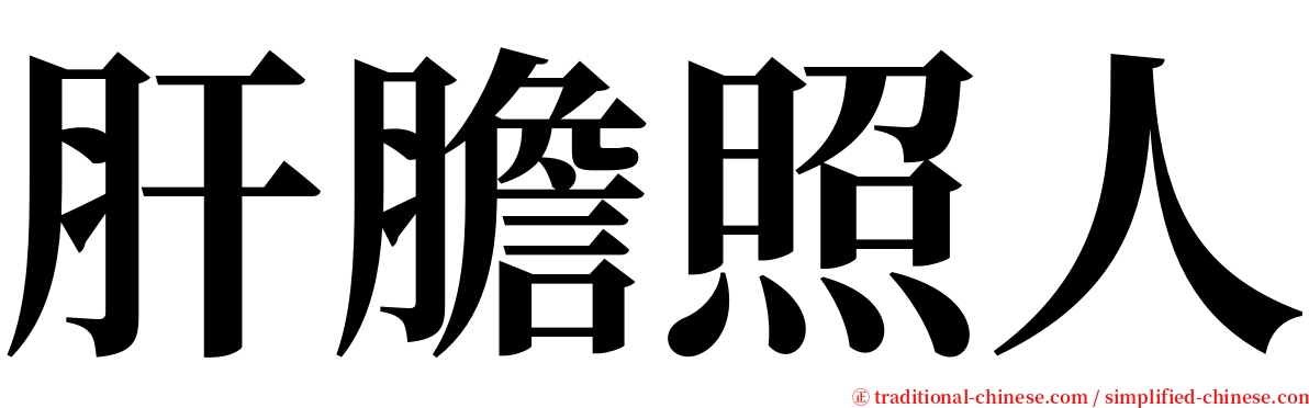 肝膽照人 serif font